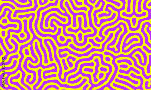Psychedelic abstract background made by generative algorithm: Reaction-diffusion or Turing pattern formation.