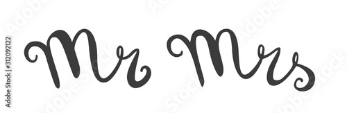 Mr and Mrs Wedding Lettering - Bride and Groom Typography