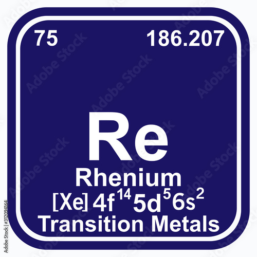 Rhenium Periodic Table of the Elements Vector illustration eps 10