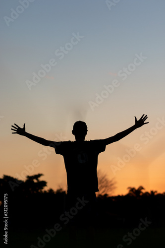 freedom silhouette at the sunset