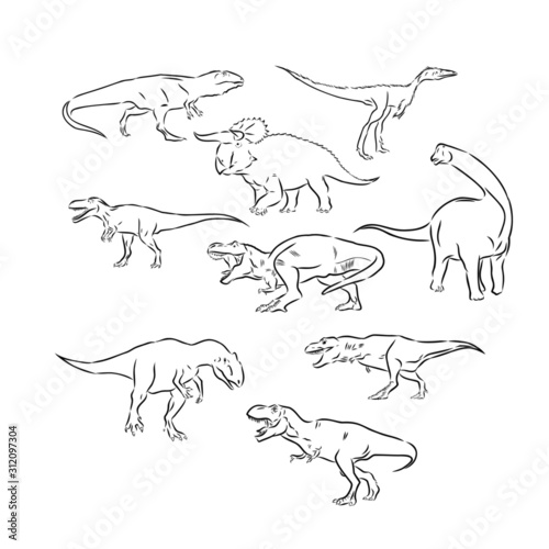 set of wild dinosaur 