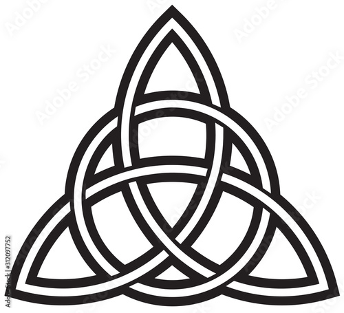 Black Celtic Trinity Knot isolated against white