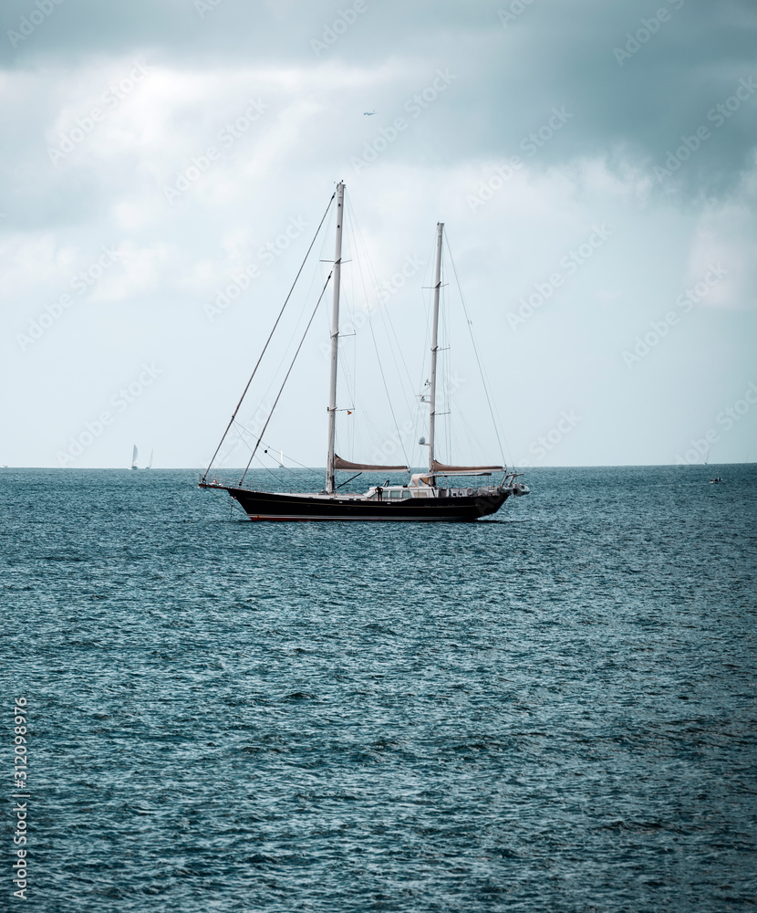 sailboat anchored