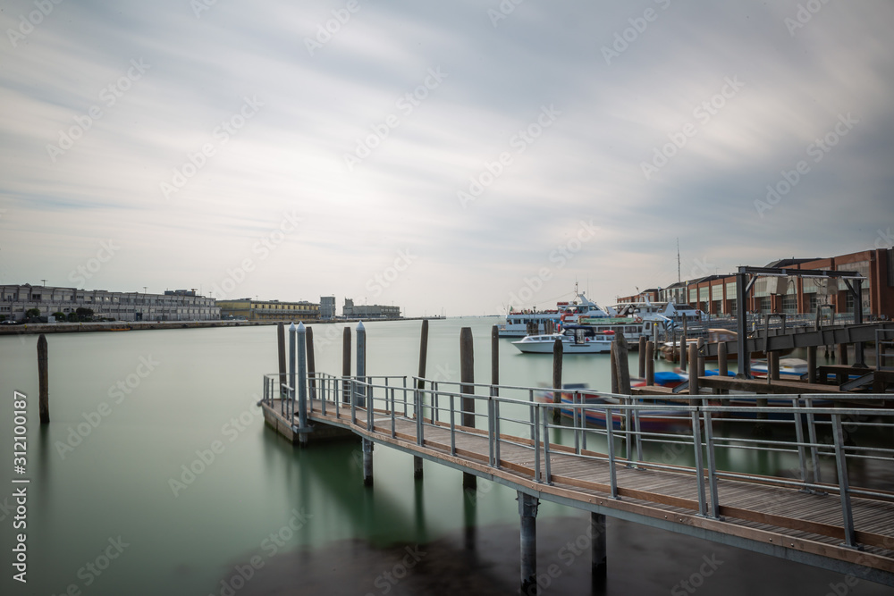 pier venice tronchetto venice italy long exposure pier venice tronchetto venice italy long exposure
