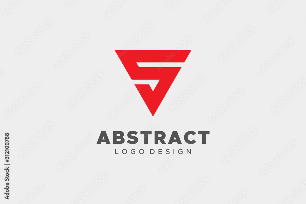 Abstract Letter V and S Logo. Triangular Geometric Flat Vector Logo Design Template Element Abstract Letter V and S Logo. Triangular Geometric Flat Vector Logo Design Template Element