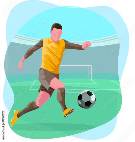 soccer player kicking ball