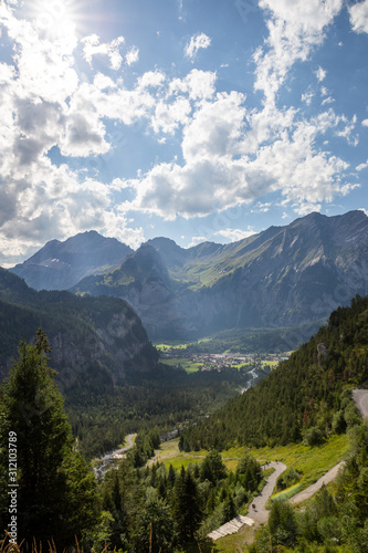 panorama view onto Kandersteg switzerland alps © Neunerphotography