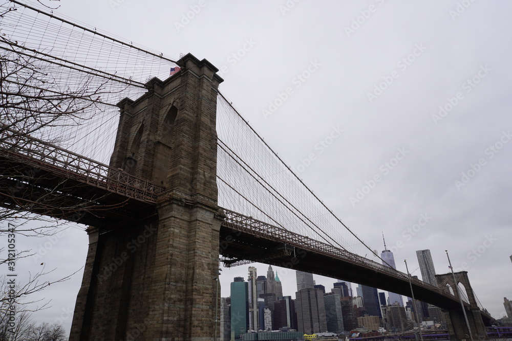 Naklejka premium city bridge Brooklyn bridge Brooklyn dumbo