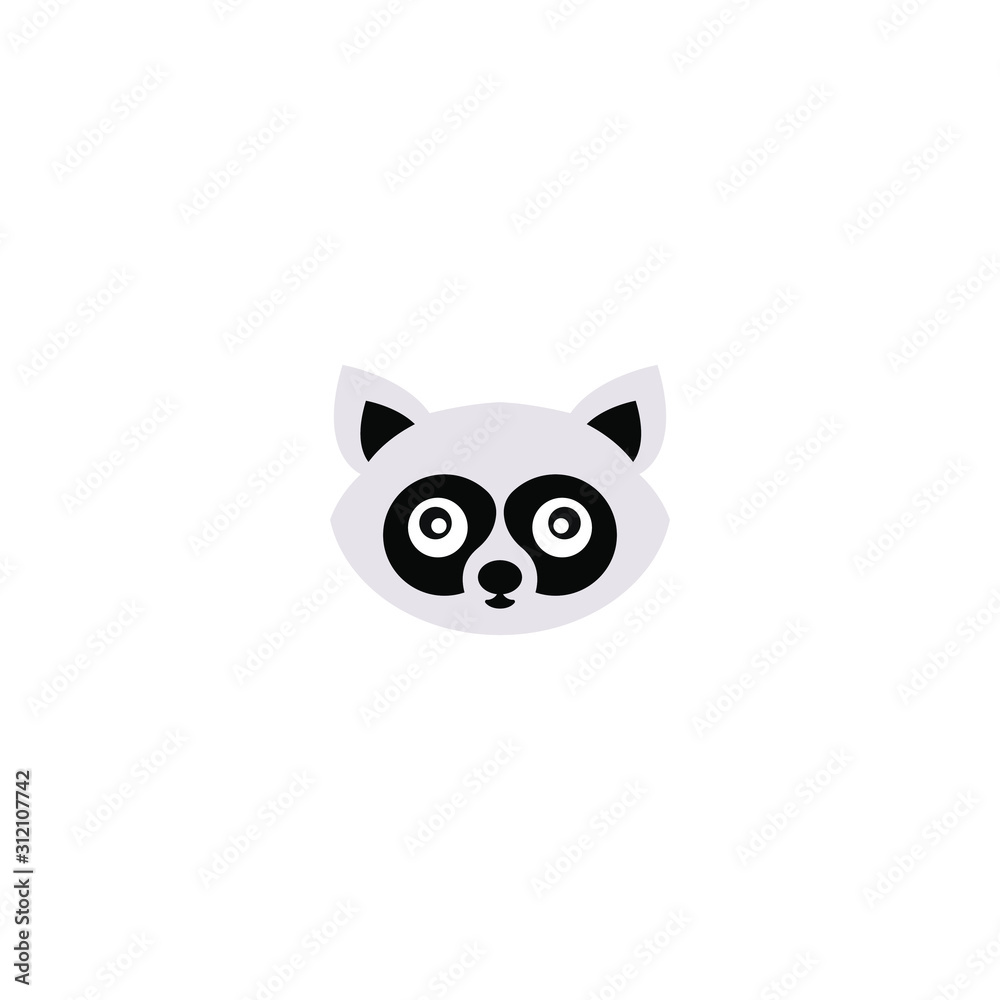 Raccoon face. Raccoon mascot idea for logo, emblem, symbol, icon. Vector illustration