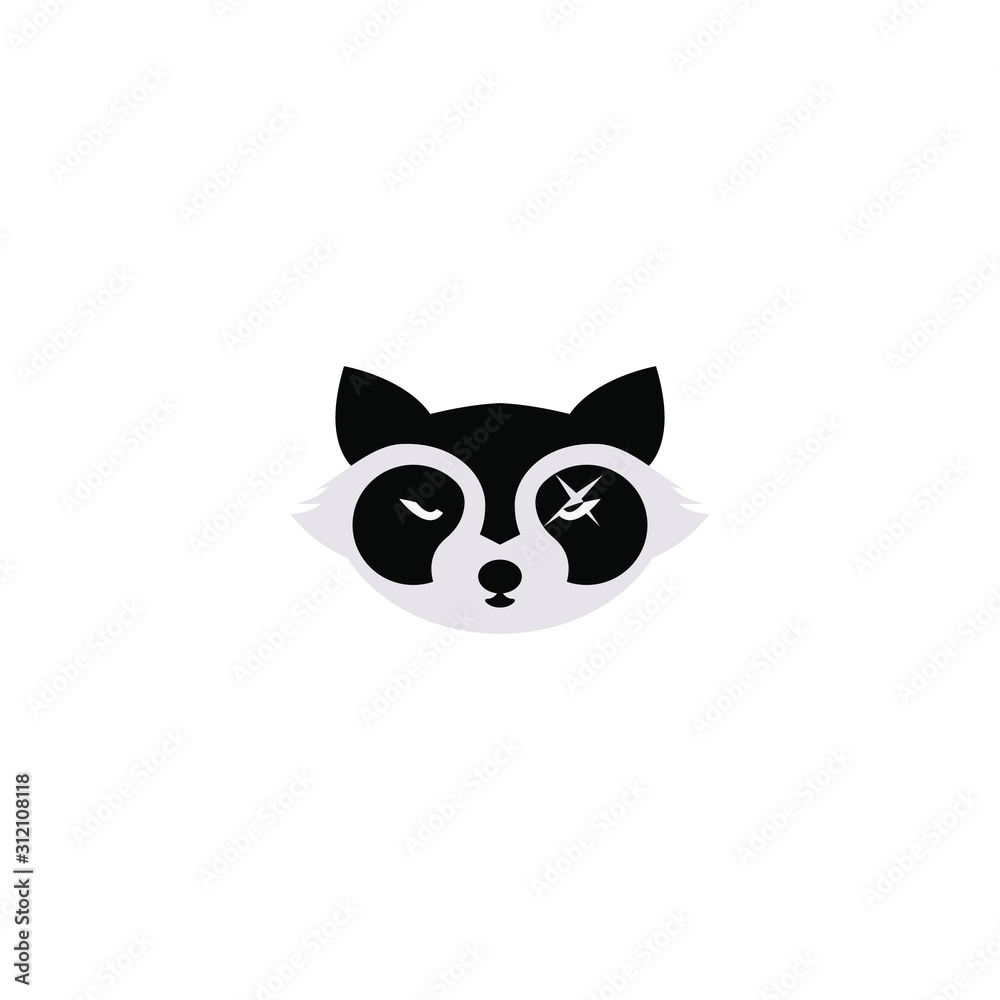 Raccoon face. Raccoon mascot idea for logo, emblem, symbol, icon. Vector illustration Raccoon face. Raccoon mascot idea for logo, emblem, symbol, icon. Vector illustration