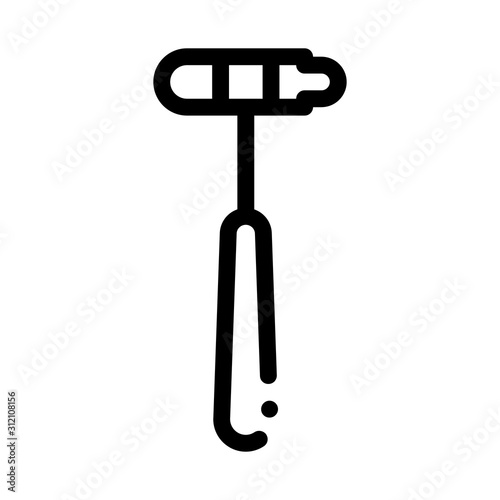 Reflex Hammer Icon Vector. Outline Reflex Hammer Sign. Isolated Contour Symbol Illustration