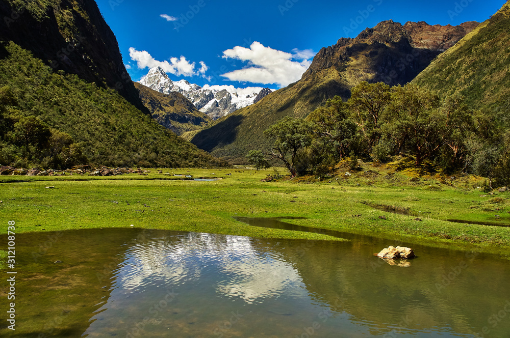 View in the Huascaran National Park in Peru