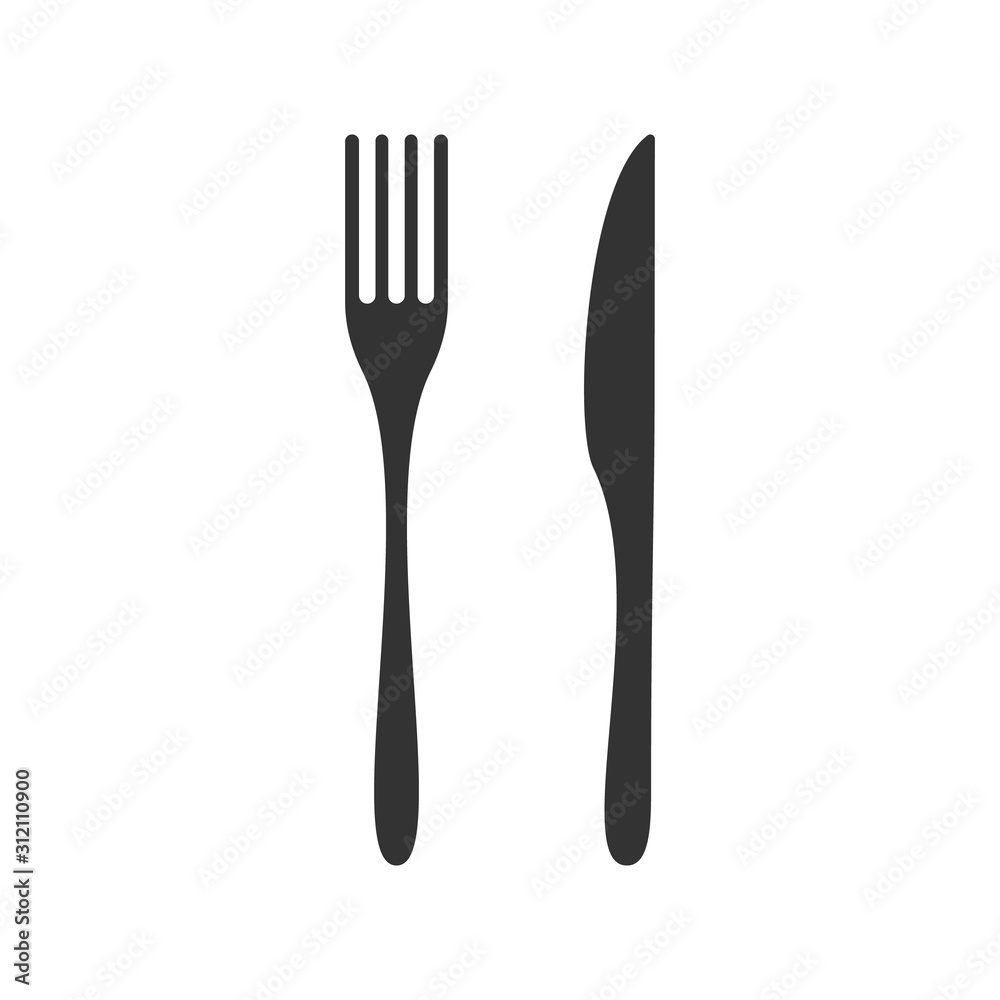 Knife and fork isolated on white background. Vector illustration Knife and fork isolated on white background. Vector illustration