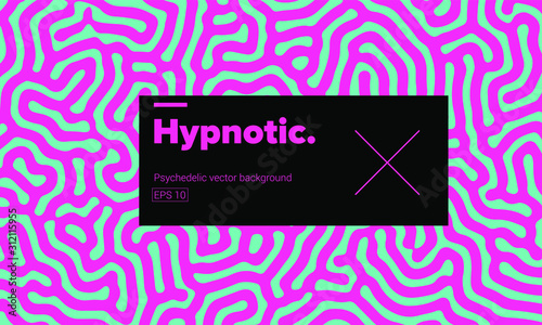 Psychedelic abstract background made by generative algorithm: Reaction-diffusion or Turing pattern formation.