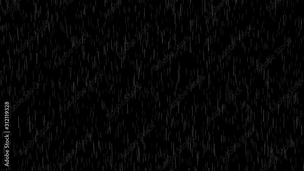Realistic Overlay Rain Fall On Black Screen With Wind Winter Video Add Effect