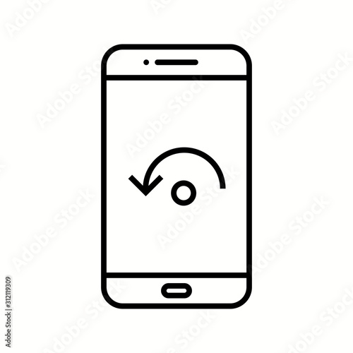 Unique Restart Phone Vector Line Icon