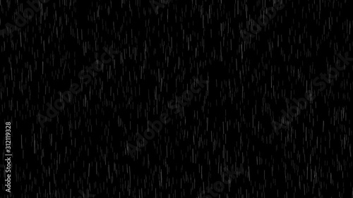 Realistic Overlay Rain Fall On Black Screen With Wind Winter Video Add Effect