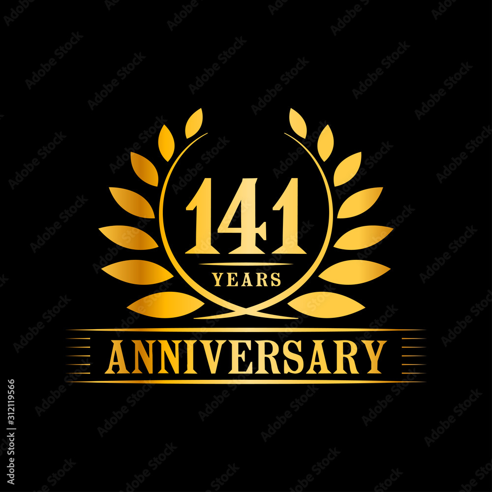 141 years logo design template. Anniversary vector and illustration template. 141 years logo design template. Anniversary vector and illustration template.
