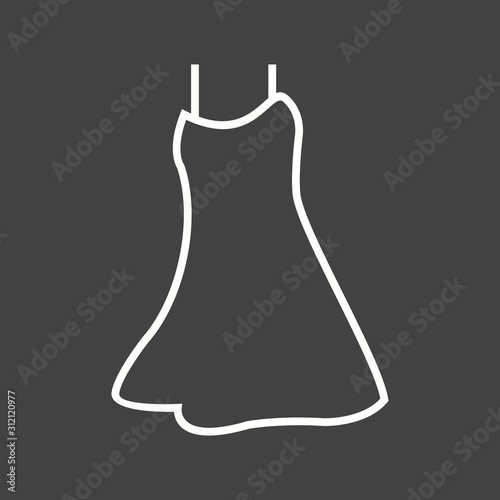 Unique Night Dress Vector Line Icon