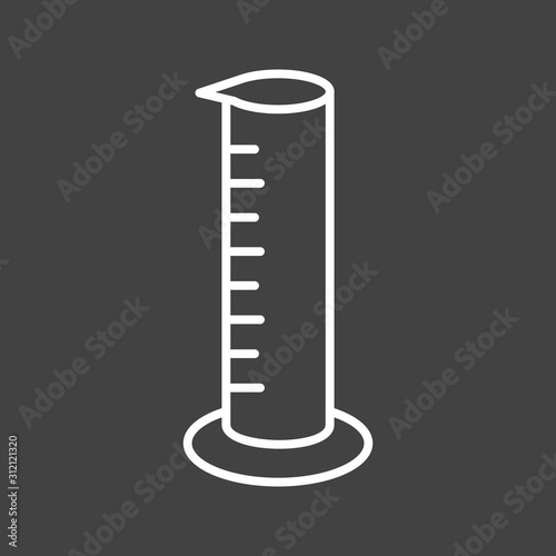 Unique Graduated Cylinder Vector Line Icon