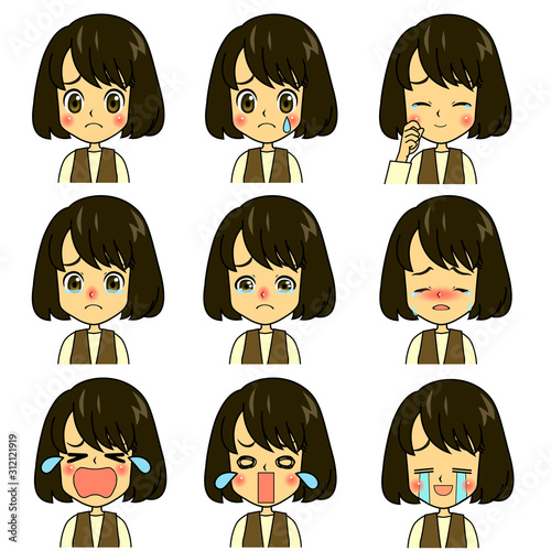 まんがふつう女子泣き顔セット