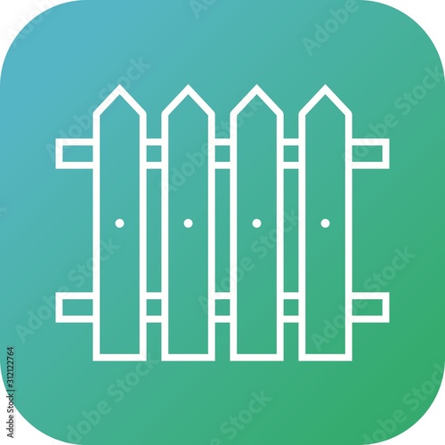 Unique Fence Line Vector Icon