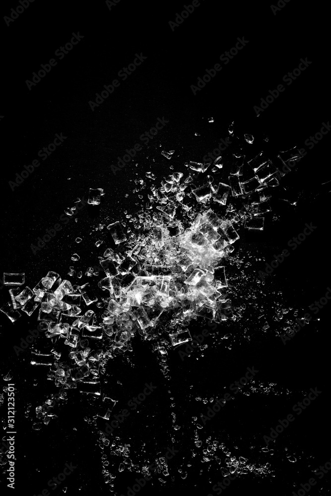 Transparent polypropylene granules plastic pellets material on black background Transparent polypropylene granules plastic pellets material on black background