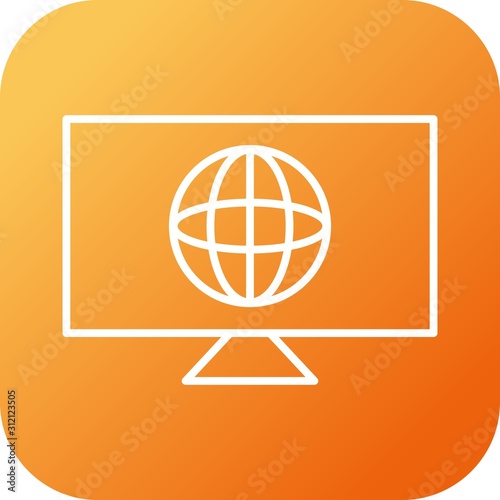 Unique Global News Vector Line Icon