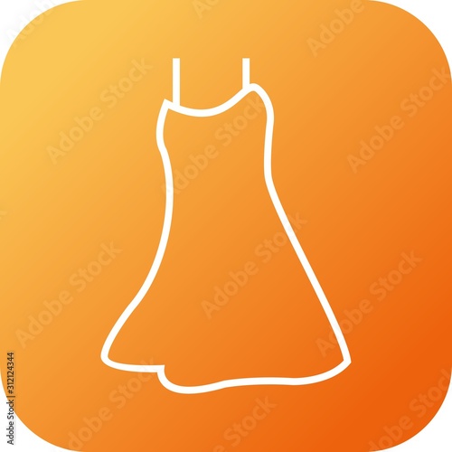 Unique Night Dress Vector Line Icon