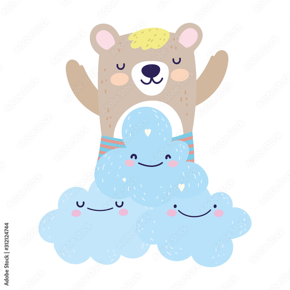 baby shower cute bear clouds heart love decoration cartoon baby shower cute bear clouds heart love decoration cartoon