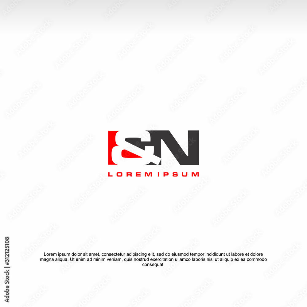 Fototapeta Initial letter logo, I&N logo, template logo