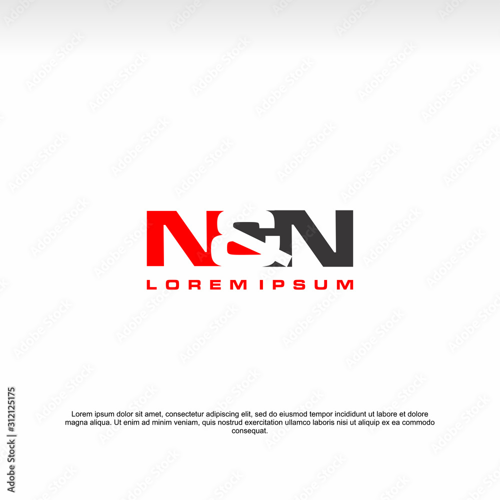 Fototapeta Initial letter logo, N&N logo, template logo