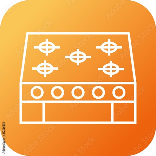 Unique Stove Vector Line Icon
