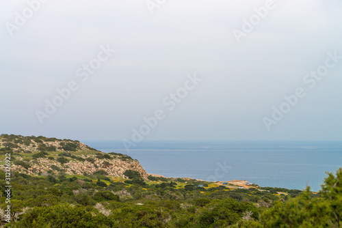 Hills on Mediterranean sea coast in Capo Greco national park
