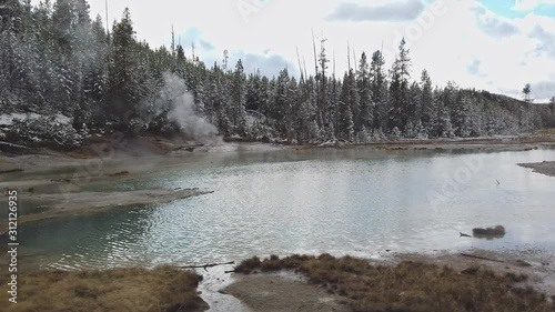 Norris Geyser Basin. The hottest, oldest, and most dynamic of Yellowstone's thermal areas. Yellowstone National Park, Wyoming, USA. photo