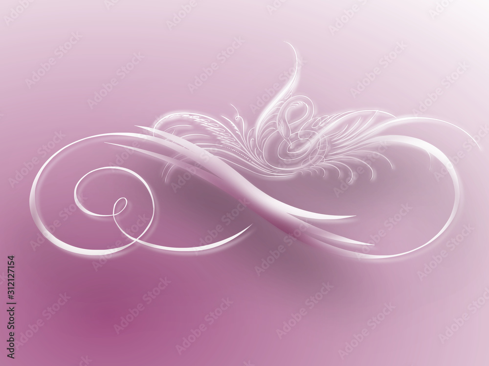 Abstrakter Hintergrund, Unendliche, Schleife, Ewiges Symbol, Schwan Abstrakter Hintergrund, Unendliche, Schleife, Ewiges Symbol, Schwan