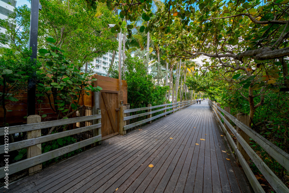 Miami Beach boardwalk circa 2019