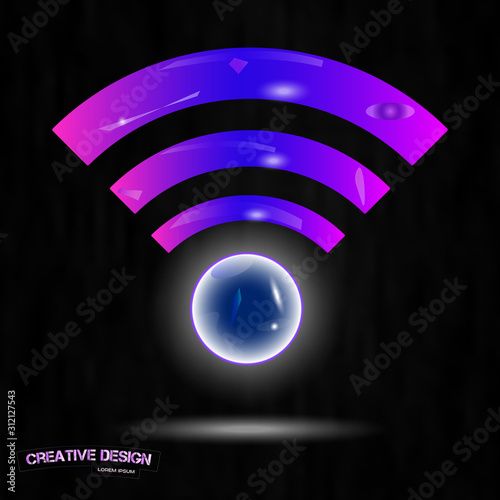 Abstraction combined with the icon wi-fi. Eps10 vector.