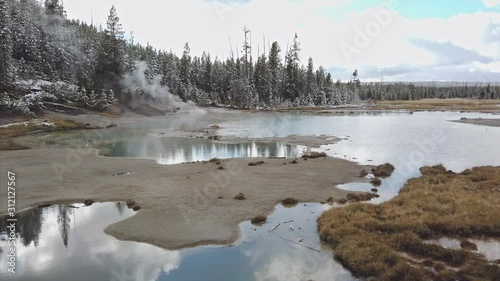 Norris Geyser Basin. The hottest, oldest, and most dynamic of Yellowstone's thermal areas. Yellowstone National Park, Wyoming, USA. photo