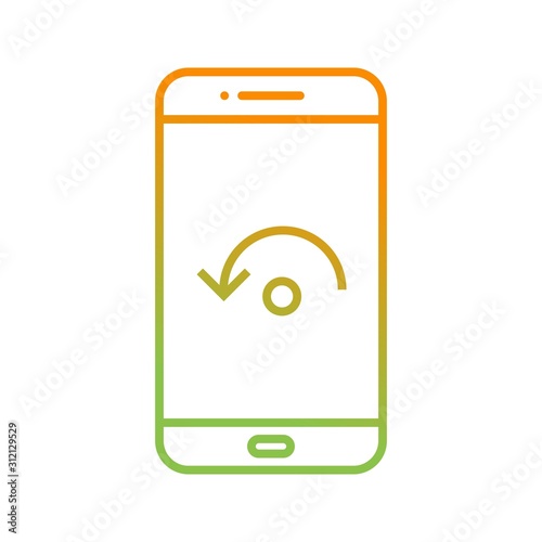 Unique Restart Phone Vector Line Icon