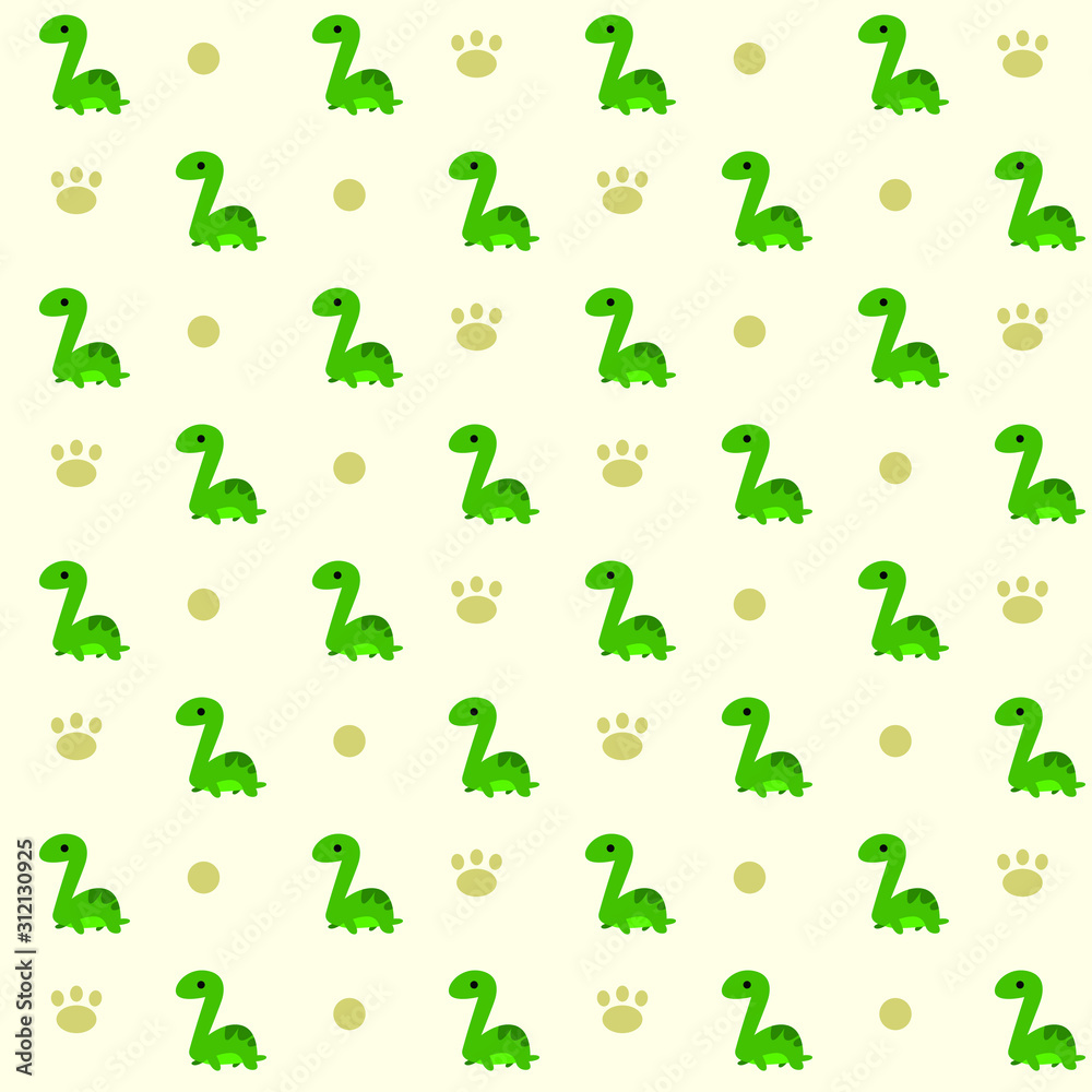  vector cartoon dinosaur seamless pattern