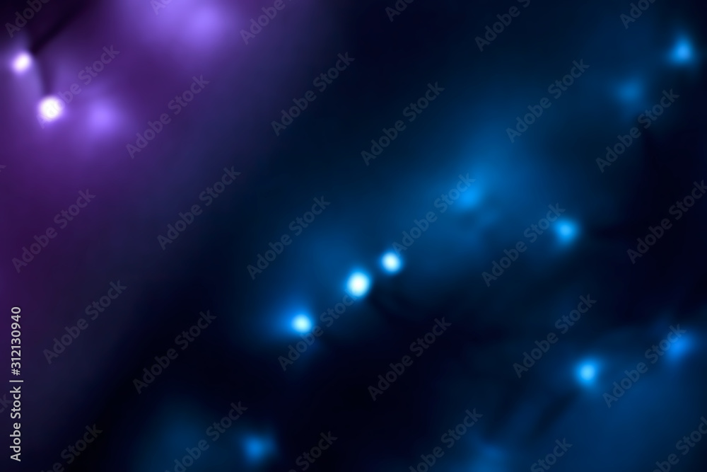 Blurred abstract background of purple and blue neon lights. Backdrop for your design.trendy color 2020. 