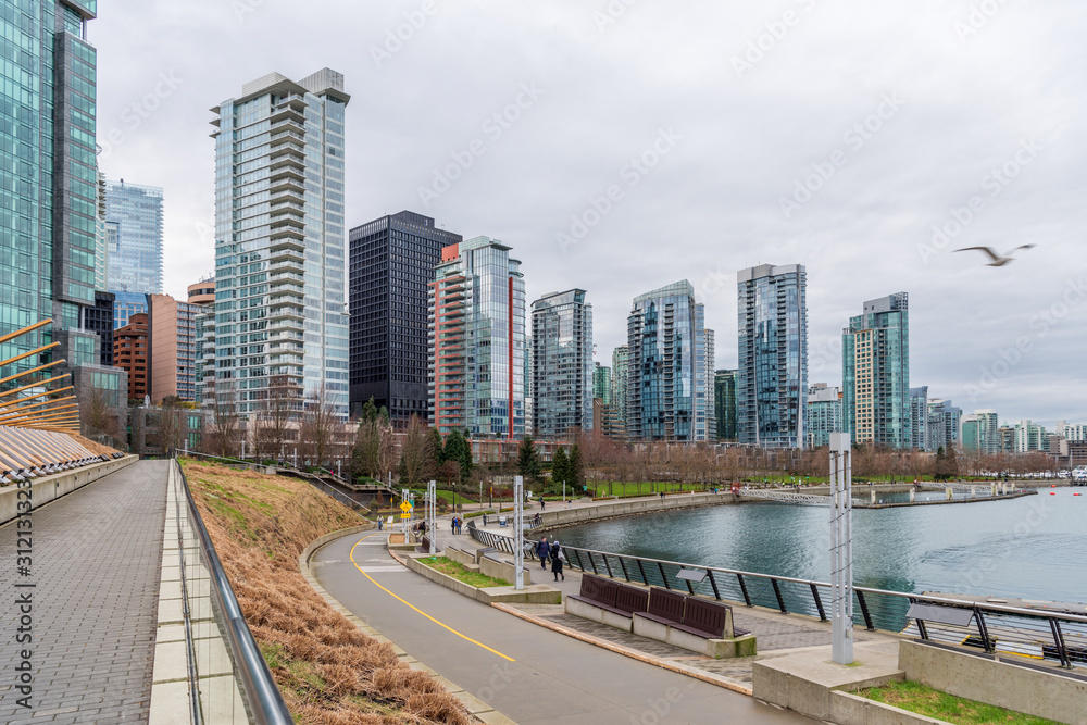 Modern Apartment Buildings in Vancouver, British Columbia, Canada.