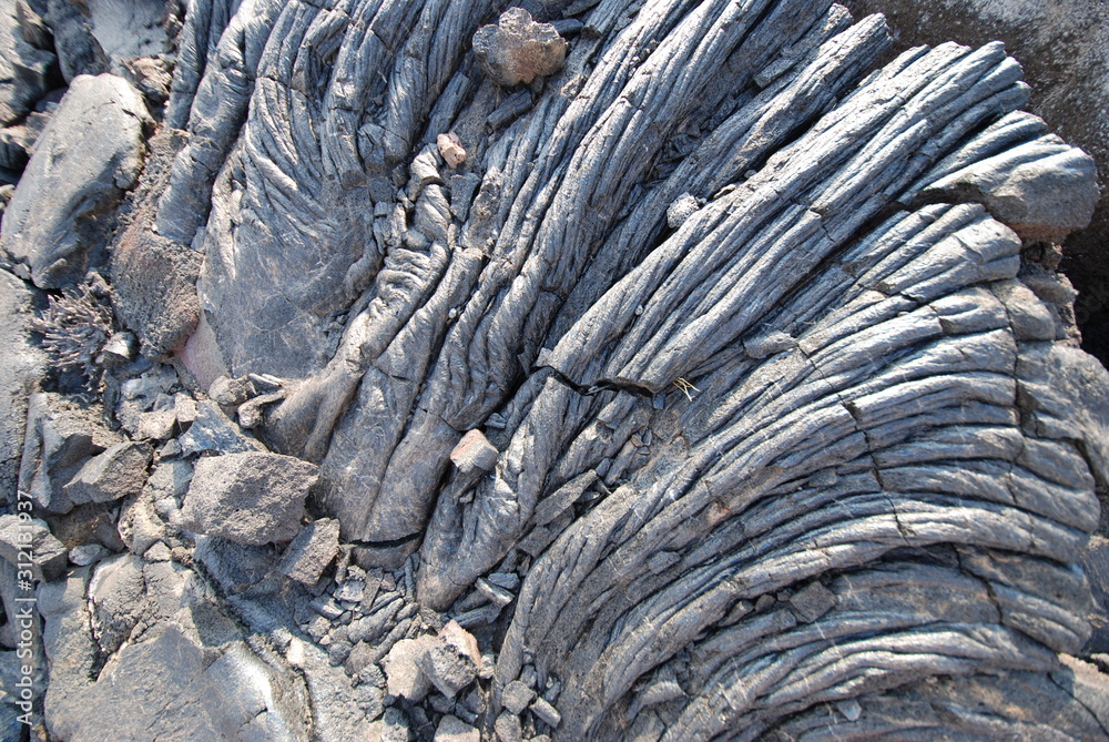 Hawaii Lava Flows Cooled Background and Textures