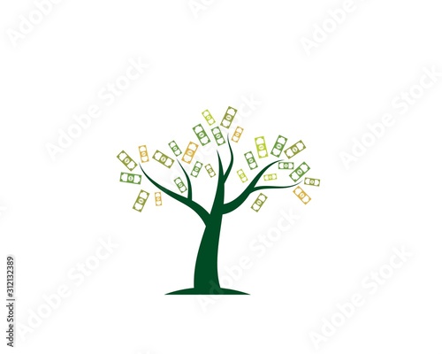 money tree logo icon vector illustration