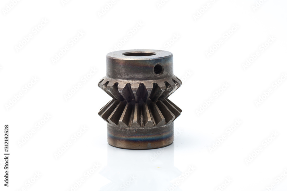 Metal gears isolated on isolated white background Metal gears isolated on isolated white background