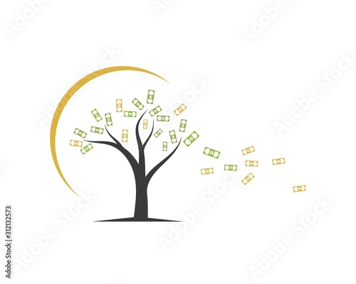 money tree logo icon vector illustration