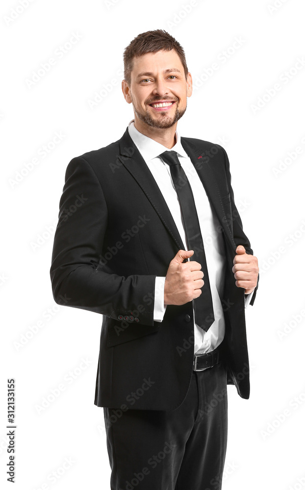 Handsome businessman on white background Handsome businessman on white background