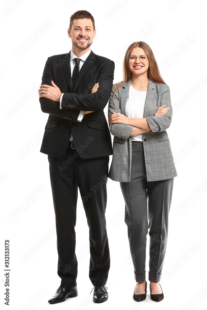 Portrait of business people on white background Portrait of business people on white background