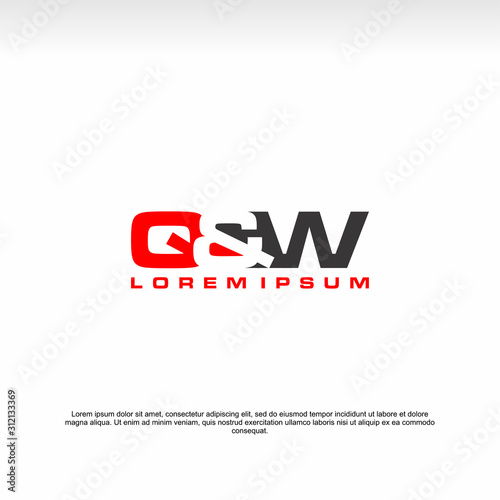 Initial letter logo, Q&W logo, logo template